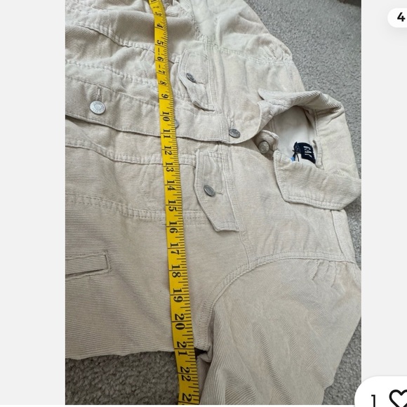 GAP Women's Cream Corduroy Jean Jacket - Picture 9 of 10